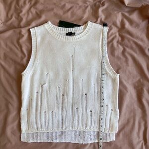 Wild Fable white distressed sweater tank